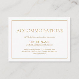 Cartão De Informações Alojamentos de Script Clássico Elegante Dourado