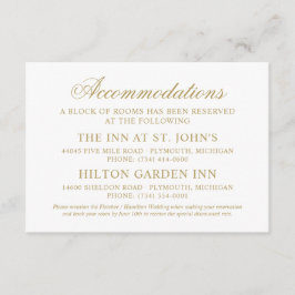 Cartão De Informações Alojamentos Dourados Elegantes Clássicos
