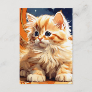 Cartão De Informações Alphonse Mucha Art Nouveau Orange Cat