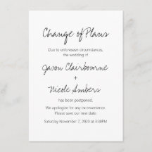 Alteração de Planos Adiar Casamento