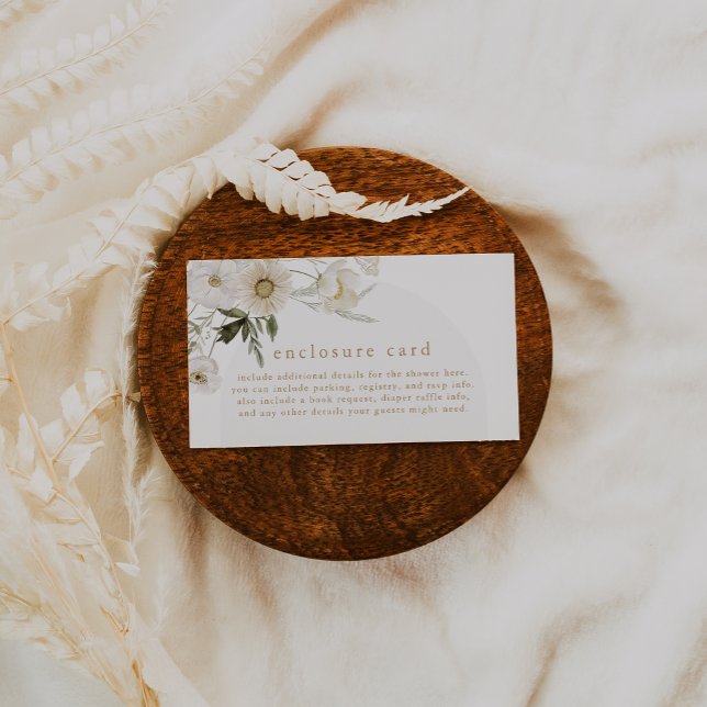 Cartão De Informações ALYSSA Floral Summer Boho Wild Flower Chá de frald (ALYSSA Floral Summer Boho Wild Flower Baby Shower Enclosure Card)