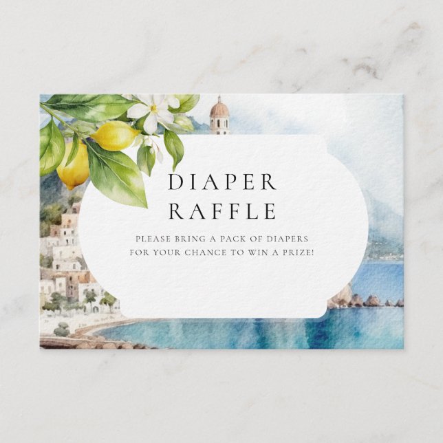 Cartão De Informações Amalfi - Fralda italiana de limão Raffle (Frente)