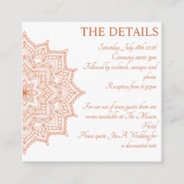 Cartão De Informações Amanhecer Laranja Queimado Mandala Verão Outono