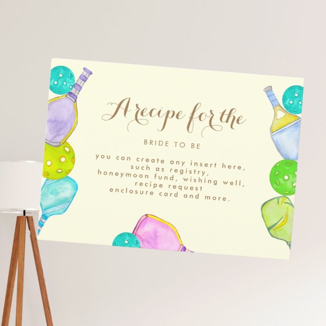 Cartão De Informações Amante de Esportes Aquarela  Tema de Noiva de Pick (Criador carregado)