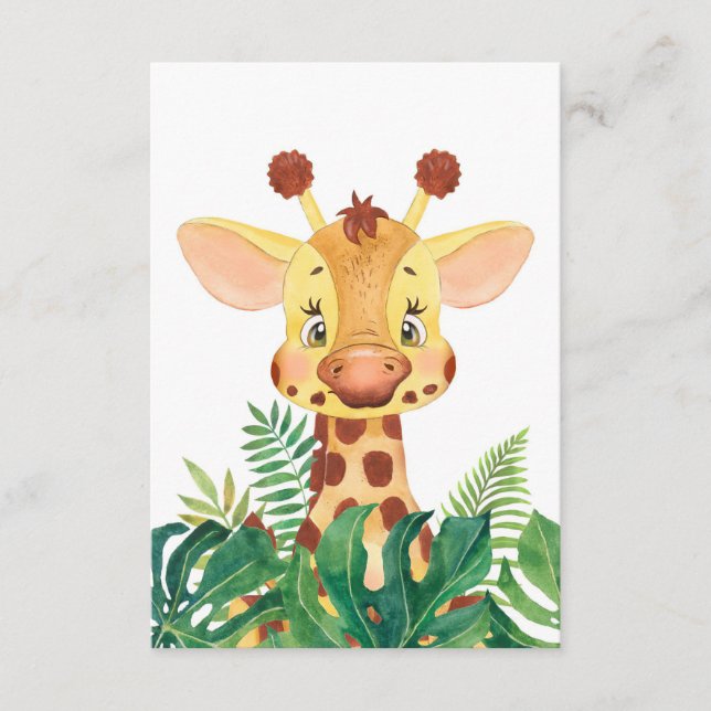 Cartão De Informações Amante de Girafa Bebê Girafa Fofo (Frente)