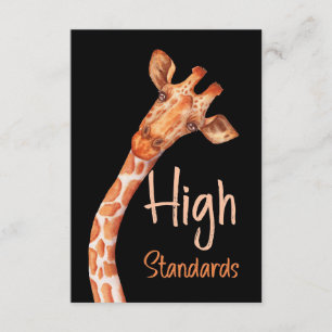 Cartão De Informações Amante de Girafas Girafas África Altos Padrões