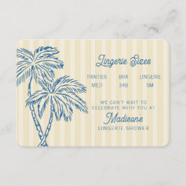 Cartão De Informações Amarelo Palm Springs Pastel Praia Roupa Íntima Ins