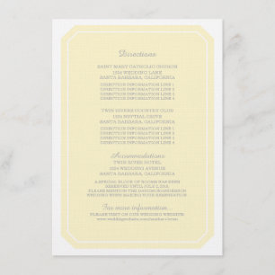Cartão de informações amarelo simplesmente elegant