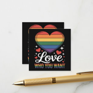 Cartão De Informações Ame Quem Você Quer Orgulho Gay LGBT