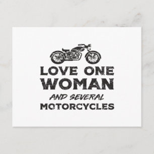 Cartão De Informações Ame Uma Mulher E Várias Motocicletas Essencial