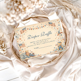 Cartão De Informações American Boy Stars and Stripes Diapper Raffle