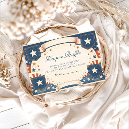 Cartão De Informações American Boy Vintage Denim Stars Diapper Raffle