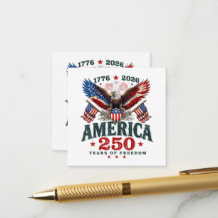 Cartão De Informações Americano 250º Aniversário EUA Patriótico 4 de Jul
