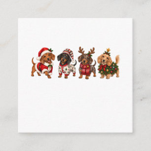 Cartão De Informações Amigos de Natal do Dachshund de Férias
