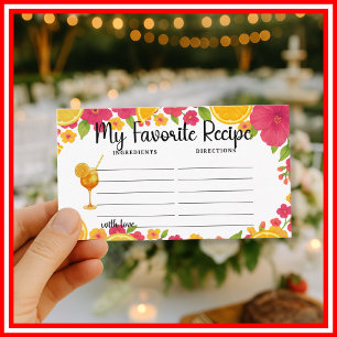 Cartão De Informações Amor à Primeira Spritz Carta de Receita Boho Cit