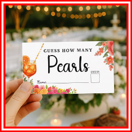 Cartão De Informações Amor à Primeira Spritz Pérolas Jogo Chá de Noiva