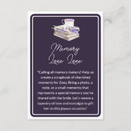 Cartão De Informações Amor e Lavanda | Painel de memória