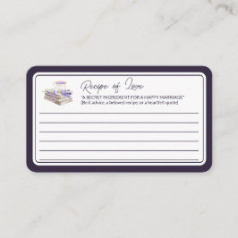 Cartão De Informações Amor e Lavanda | Receita de Mensagem de Amor