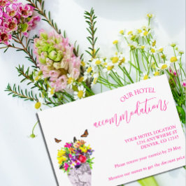 Cartão De Informações Amor Em Alojamentos De Casamento Floral De Sangue