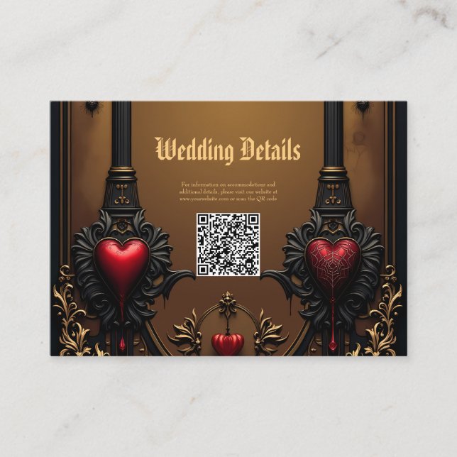 Cartão De Informações Amor eterno à sombra da escuridão gótica.  (Frente)