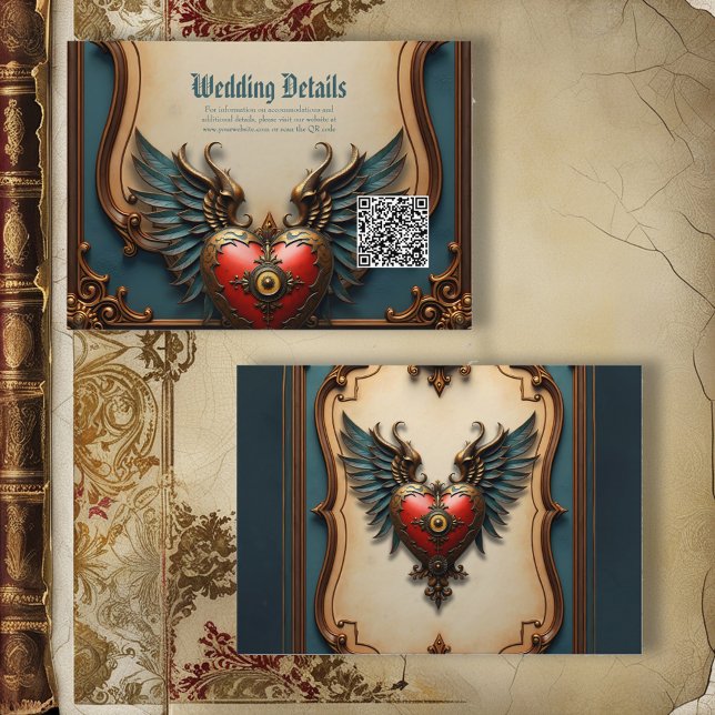 Cartão De Informações Amor eterno, elegância surreal no estilo steampunk (Criador carregado)