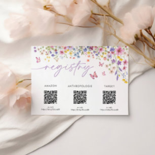Cartão De Informações Amor no Bloom Floral Chá de panela Registry Card