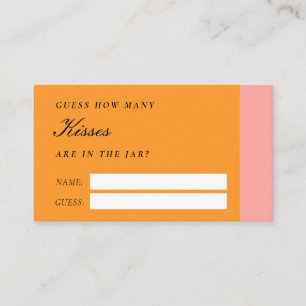 Cartão De Informações Amor No Primeiro Spritz Quantos Beijos Chá de pane