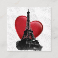 Amor Paris Coração Vermelho Torre Eiffel