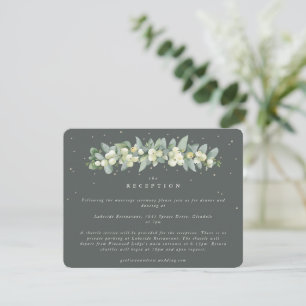 Cartão De Informações Amorango Verde cinza+Eucalyptus Garland Recepção