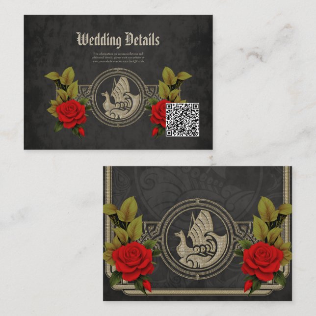 Cartão De Informações Amuleto místico viking com nós celtas elegantes.  (Frente/Verso)