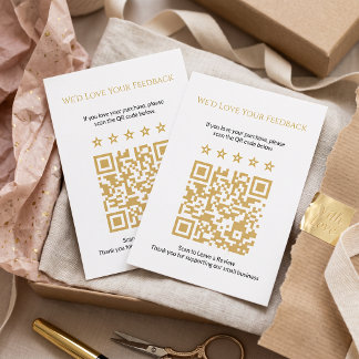 Cartão De Informações Análise do Código QR de Ouro Mínimo para Pequenas