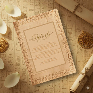 Cartão De Informações Ancient Papyrus Gold Hieroglyphs Egyptian Wedding