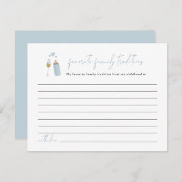 Cartão De Informações ANDI Azul Estourando Garrafas Tradições Familiares