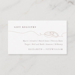 Cartão De Informações Anéis de Casamento Simples Mínimos | Registro de P