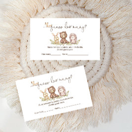 Cartão De Informações Animais Da Floresta Adivinham Quantos Jogo De Chá