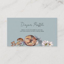 Cartão De Informações Animais da Floresta de Madeira Azul Baby Shower