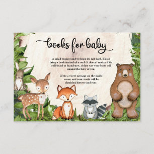 Cartão De Informações Animais da floresta de madeira coroa de folhagem f