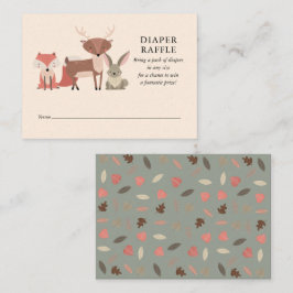 Cartão De Informações Animais da Floresta Fralda Chá de fraldas de Raffl