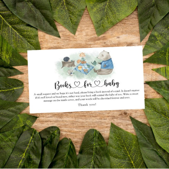 Cartão De Informações Animais da floresta - livros para bilhete de bebê (Criador carregado)