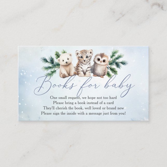 Cartão De Informações Animais Da Floresta Oh Bebê Livros De Inverno Para (Frente)