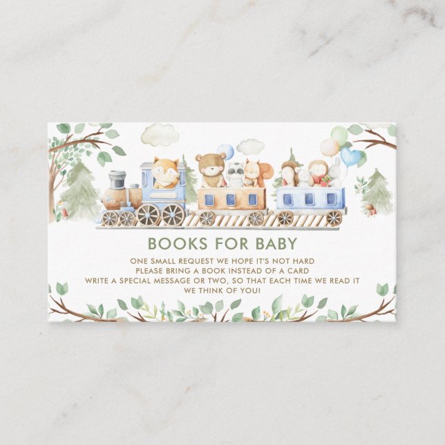 Cartão De Informações Animais da Floresta Treinam Livros Vermelhos para  (Frente)