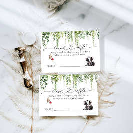 Cartão De Informações Animais da Floresta Verde Cogumelo Chá de Bebê 