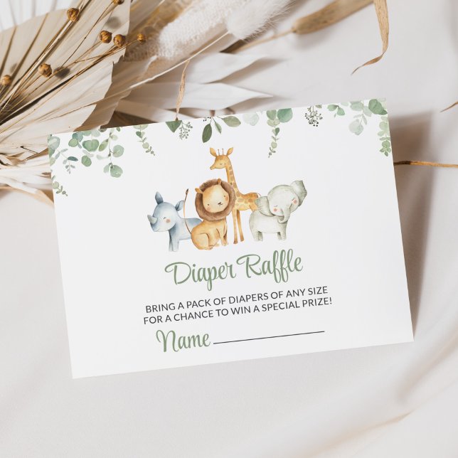 Cartão De Informações Animais da Savana, Selva, Folhagem, Sorteio de Fra (Criador carregado)