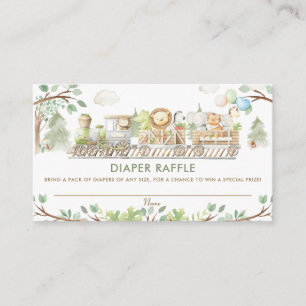 Cartão De Informações Animais da Selva Caçada Treinam Fralda verde Raffl