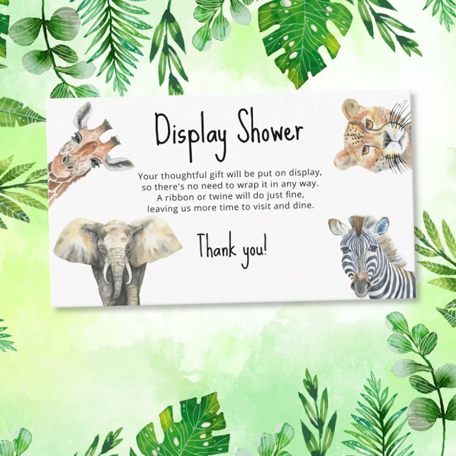 Cartão De Informações Animais da selva Safari - chá de exposição (Criador carregado)