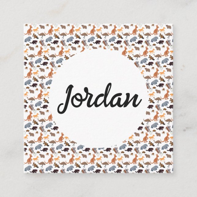 Cartão De Informações Animais da Vida Selvagem Aussie da Austrália (Frente)