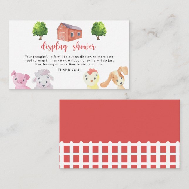 Cartão De Informações Animais de exploração - chá (Frente/Verso)