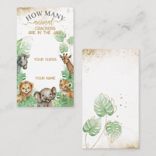Cartão De Informações Animais de safari Festa de bebê tropical crackers 