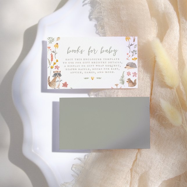 Cartão De Informações Animais florestais da floresta Sexo Chá de fraldas (Criador carregado)