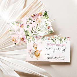 Cartão De Informações Animais Safari Floral do tamanho da barriga de mam